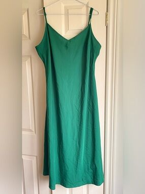 ASOS Emerald Green V-Neck Bias cut hem Slip Dress New NWOT size 16
